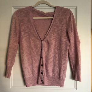 J Crew Light Pink/ Rose Cardigan